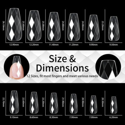 140pc 3D Diamond Soft Gel Nail Tips Style 05 Nail Art Designs image 1
