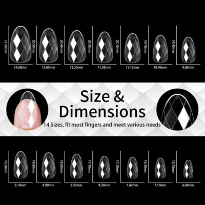 140pc 3D Diamond Soft Gel Nail Tips Style 01 Nail Art Designs image 1