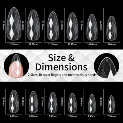 140pc 3D Diamond Soft Gel Nail Tips Style 03 Nail Art Designs image 1