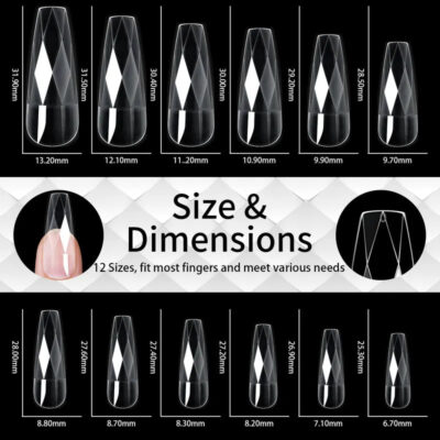 140pc 3D Diamond Soft Gel Nail Tips Style 04 Nail Art Designs image 1