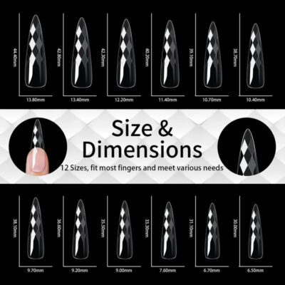 140pc 3D Diamond Soft Gel Nail Tips Style 08 Nail Art Designs image 1