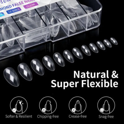 140pc 3D Diamond Soft Gel Nail Tips Style 09 Nail Art Designs image 3