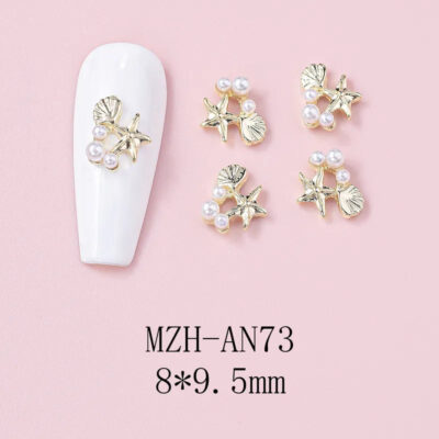 Nail Art Deco Beach Pearl Starfish Ocean Themed Charm Y01-MZH-AN73 image 0