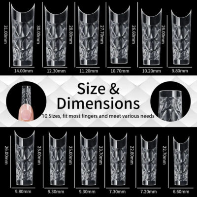 140pc 3D Diamond Soft Gel Nail Tips Style 12 Nail Art Designs image 1