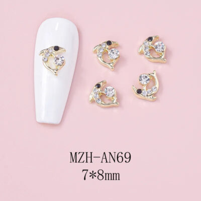 Nail Art Deco Beach Rhinestone Dolphin Ocean Themed Charm Y01-MZH-AN69 image 0