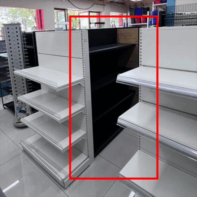 120x88x165 Matte Black Retail Shelving Center Section Dual Sided image 0