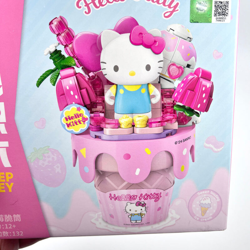 Sanrio Hello Kitty Officially Licensed Ice Cream Cone Building Brick Limited Edition