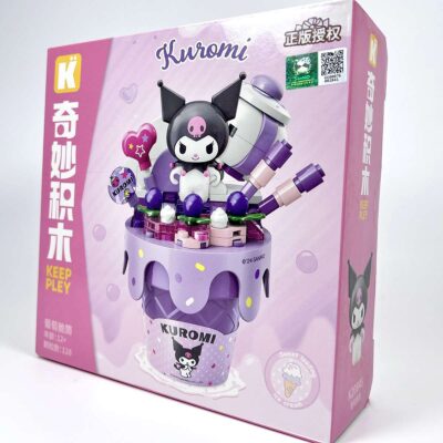 Alternative view of Sanrio Kuromi Officially Licensed Ice Cream Cone Building Brick Limited Edition