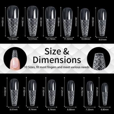 140pc 3D Diamond Soft Gel Nail Tips Style 11 Nail Art Designs image 1