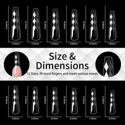 140pc 3D Diamond Soft Gel Nail Tips Style 09 Nail Art Designs image 1