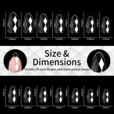 140pc 3D Diamond Soft Gel Nail Tips Style 06 Nail Art Designs image 1