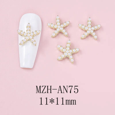 Nail Art Deco Beach Pearl Starfish Ocean Themed Charm Y01-MZH-AN75 image 0