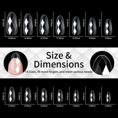 140pc 3D Diamond Soft Gel Nail Tips Style 02 Nail Art Designs image 1