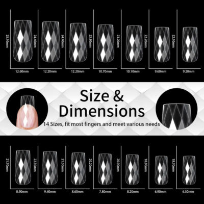 140pc 3D Diamond Soft Gel Nail Tips Style 07 Nail Art Designs image 2